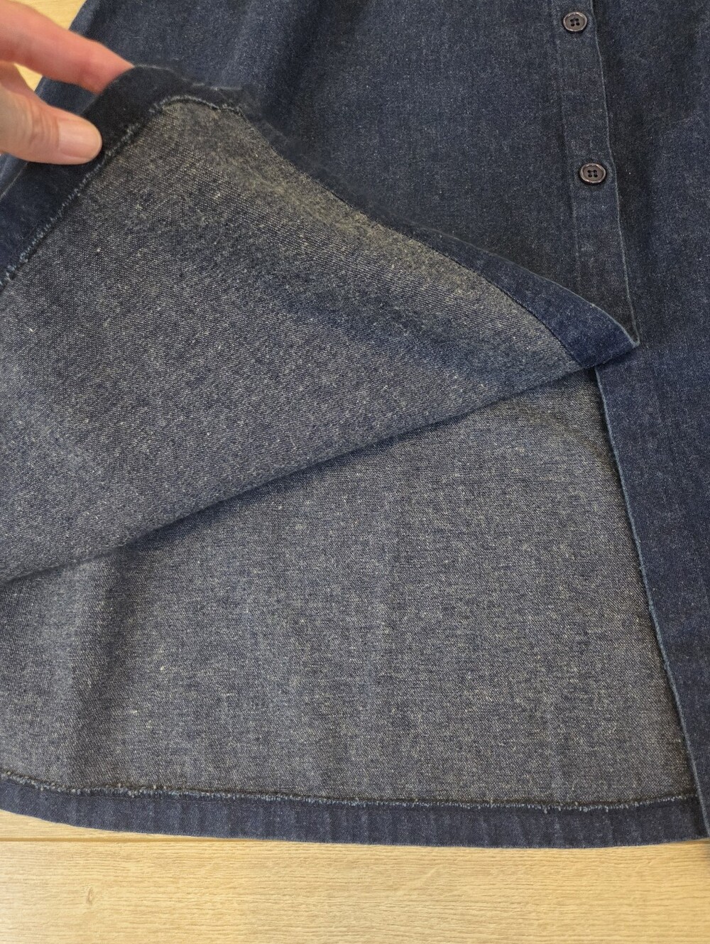 Vintage 90s Wrangler Dark Wash Button Front Denim Midi Skirt 100% Cotton Western - Picture 6 of 8